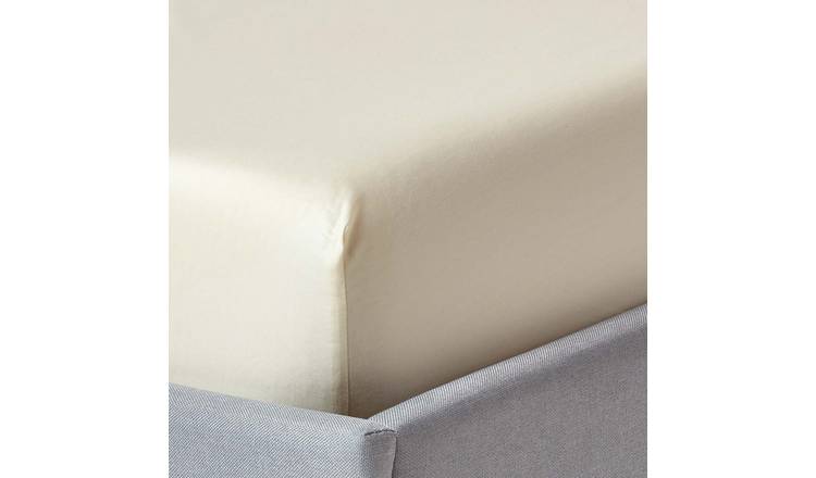 Homescapes Organic Egyptian Cotton Cream Fitted Sheet - Single