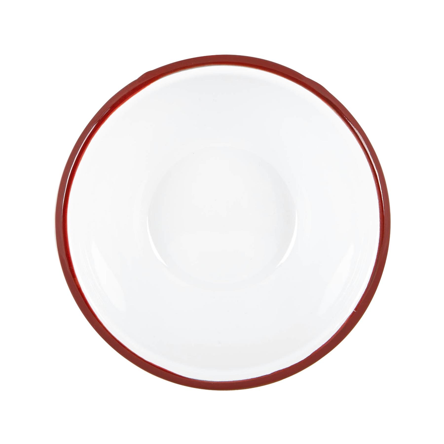 Argon Tableware White Enamel Bowls Pack of 6 - Red - Image 4