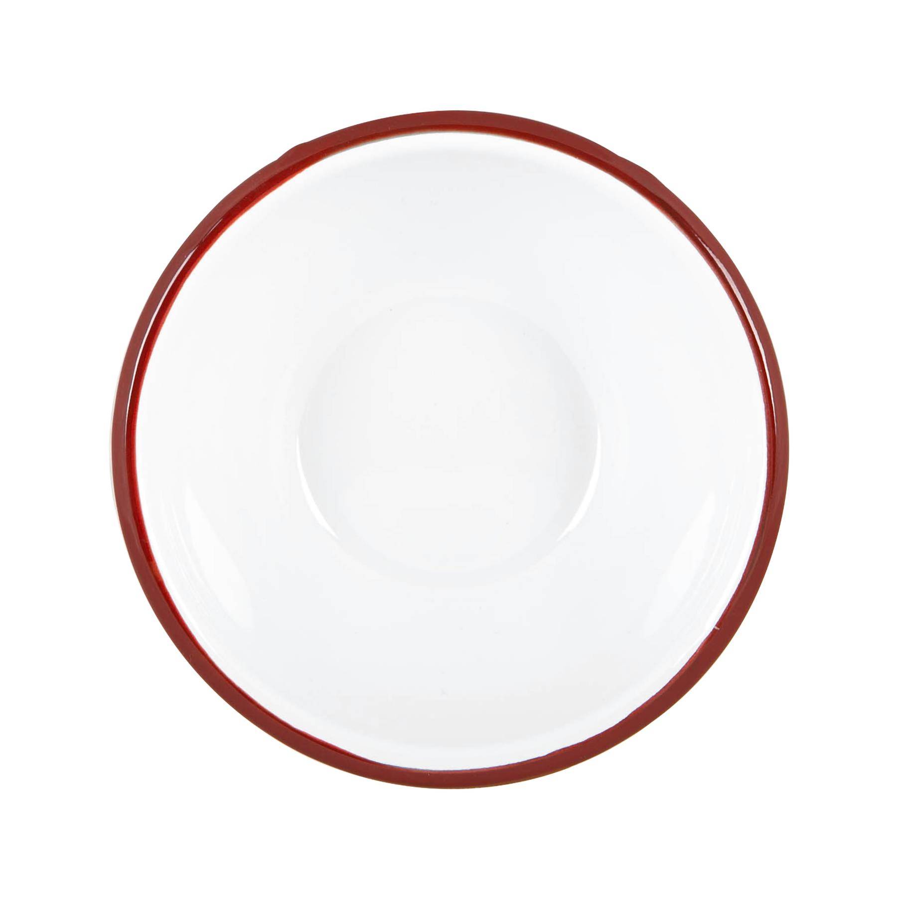 Argon Tableware White Enamel Bowls Pack of 6 - Red - Image 4