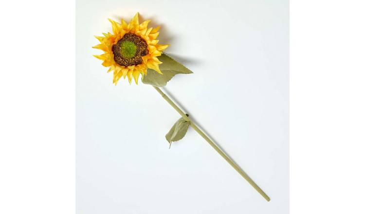 Homescapes Polyester Artificial Sunflower Single Stem - Yellow