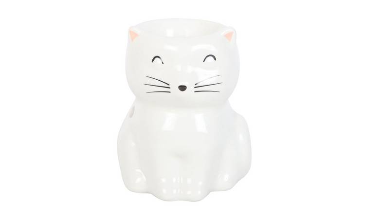 Something Different Smiling Cat Oil Burner - White
