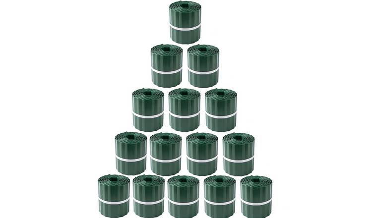 Primrose Green Coated Steel Corrugated Metal Lawn Edging Roll - 100m