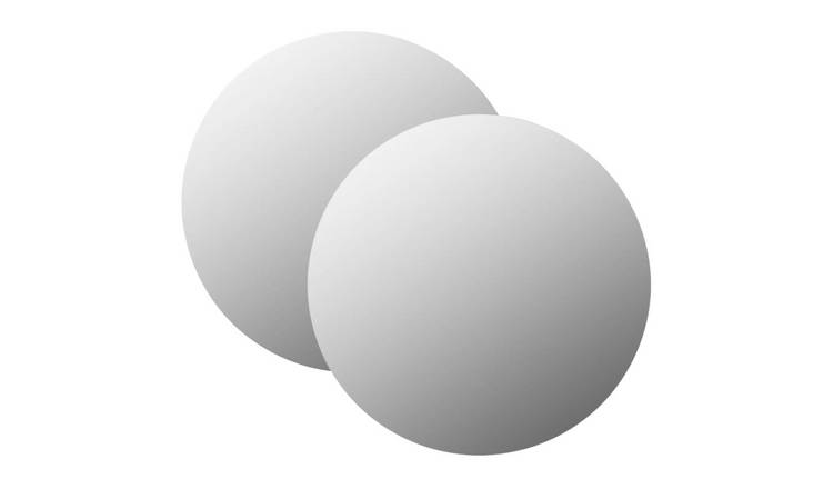 Walplus Pack of 2 Round Glass Wall Mirror - Silver - 60 cm