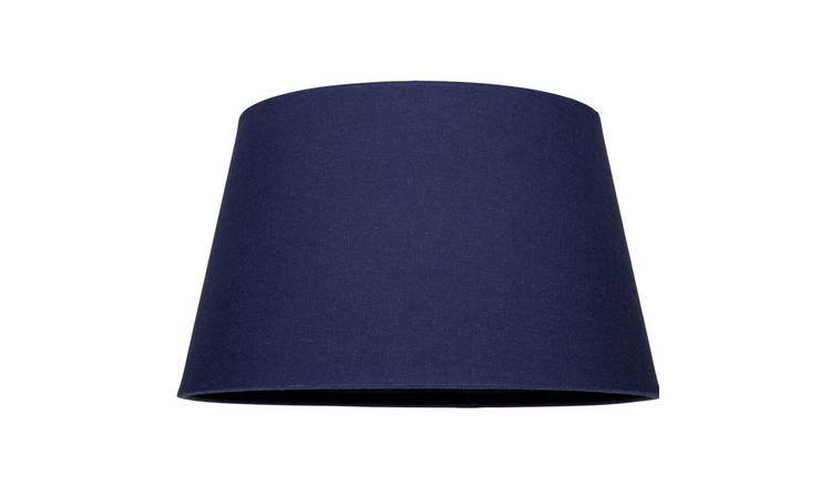 Happy Homewares Navy Blue Linen Drum Lampshade - 35cm