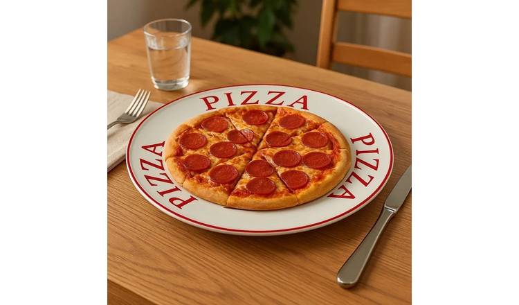 Orsina Hollywood Pizza Plate - Cream and Red