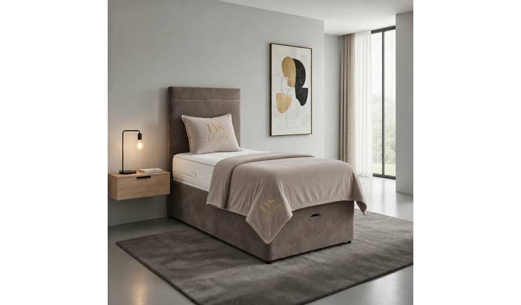 DS Living Muse Single Velvet Divan Bed Frame - Grey