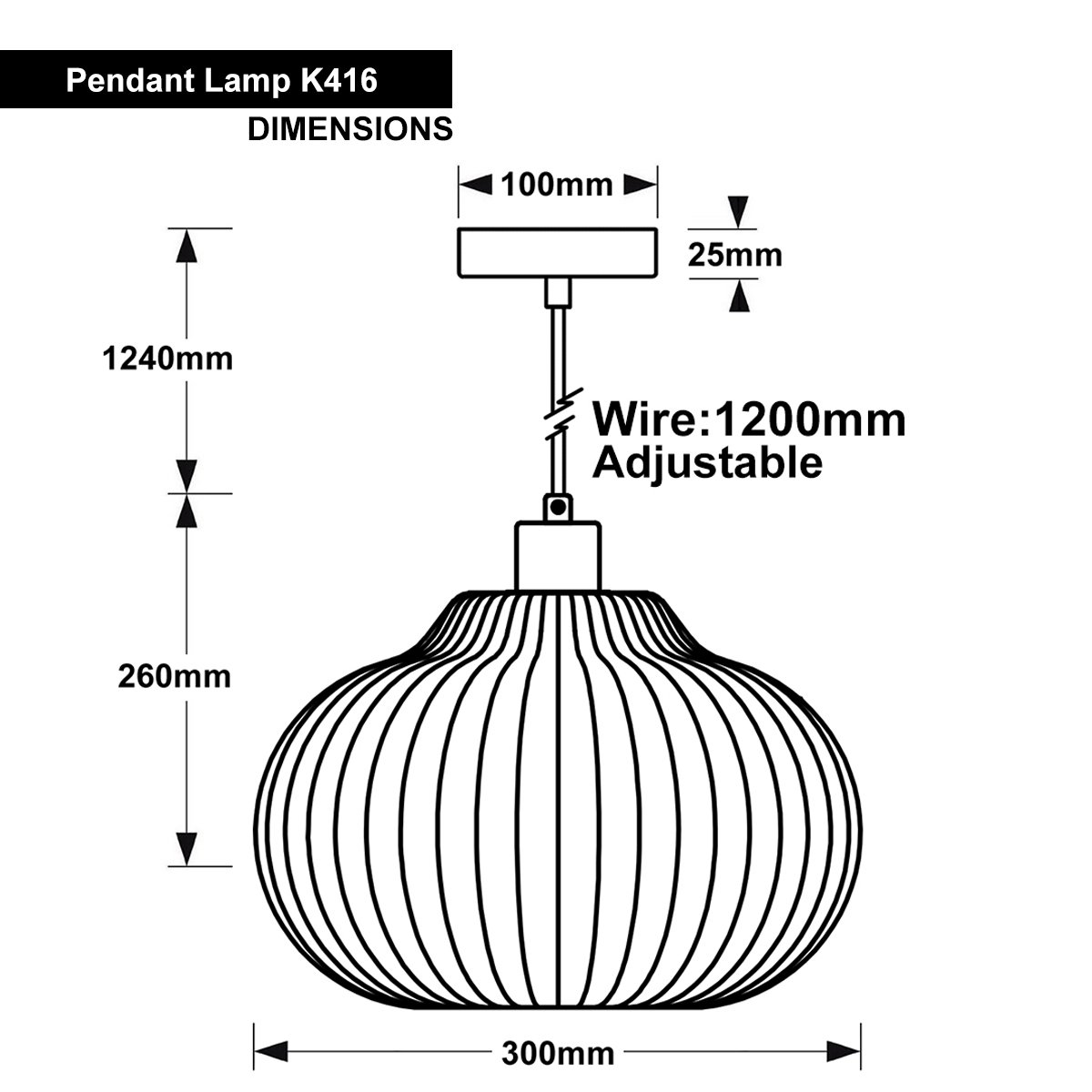 Energy Light Bulbs Oval Globe Opal Ribbed Glass Ceiling Pendant Light - Black - Image 2