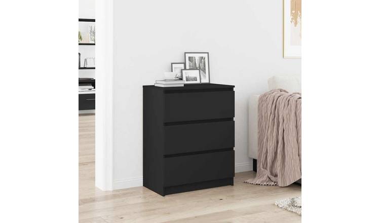 Walplus Engineered Wood Sideboard - Black - 60 x 35 x 76 cm