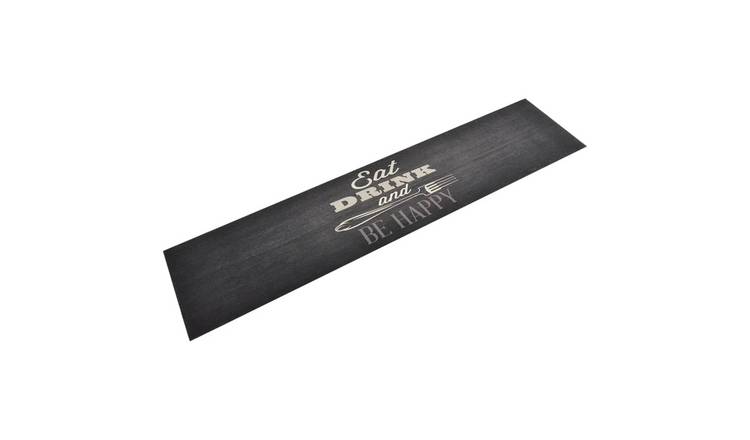 Walplus Kitchen Black Velvet Kitchen Rug - Black - 300 x 60 cm