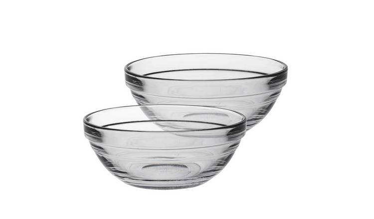 Duralex Lys Stacking 12cm Glass Cooking Food Bowls - Pack of 6