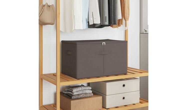 Walplus Pack of 2 Fabric Storage Box Non-woven - Grey - 55 x 35 x 32 cm