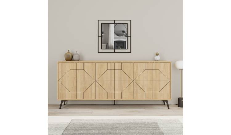 Decortie Dune 6 Sliding Door Sideboard - Oak