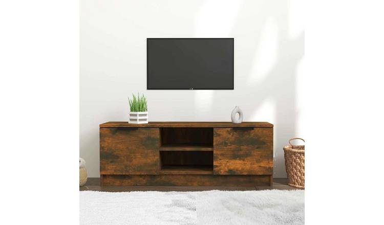 Walplus Engineered Wood TV Cabinet - Dark Oak - 102 x 35 x 36.5 cm