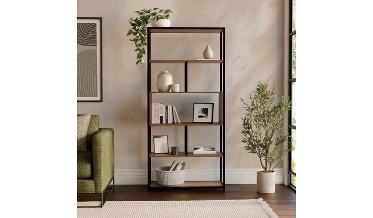 GFW Crue 5 Tier Shelving Unit - Walnut