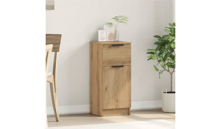 Walplus Engineered Wood 2 Compartments Sideboard - Artisan Oak - 30 x 30 x 70 cm