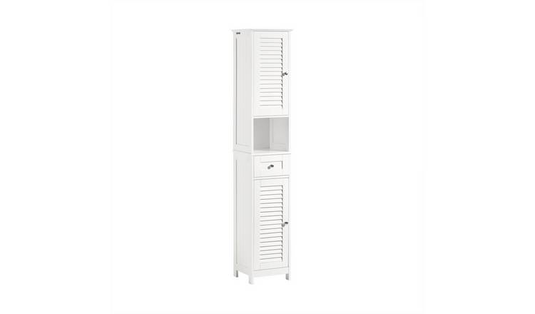 SoBuy 1 Drawer 2 Door Tall Bathroom Storage Cabinet - White