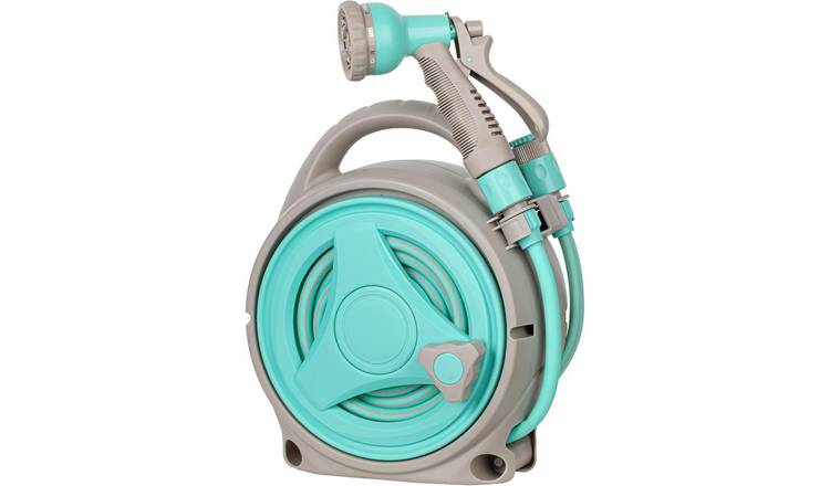 Vivo Technologies 15M Garden Hose Reel with 8 Adjustable Spray Nozzles