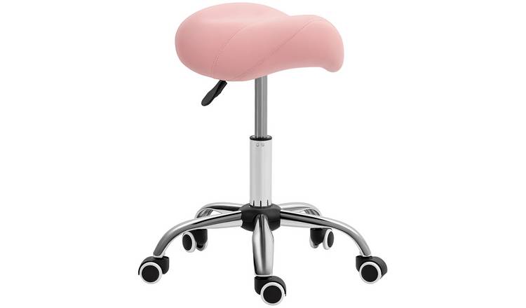 HOMCOM Rotate Height Adjustable Salon Massage Spa Chair - Pink
