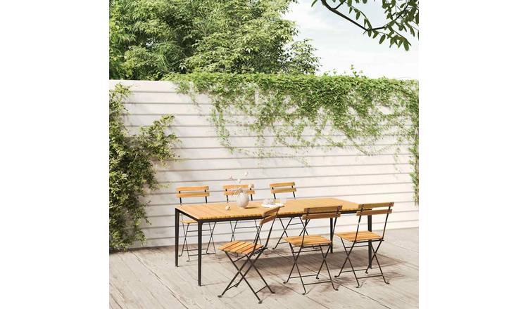 Walplus 6 Piece Steel Folding Chairs - Brown - 40 x 39 x 79 cm