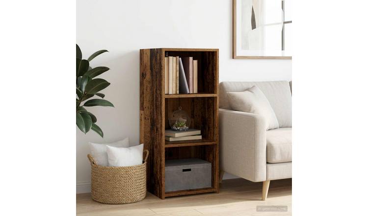Walplus 2 Shelf Rectangular Sideboard - Old Wood - 40 x 41 x 93 cm