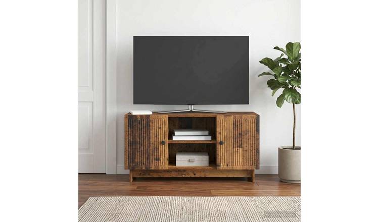 Walplus 2 Door Engineered Wood TV Cabinet - Old Wood - 102 x 34.5 x 50 cm