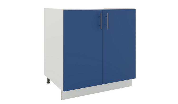 JD Greta 800mm Adjustable Leg Sink Cabinet with 2 Doors - Navy Blue Matt