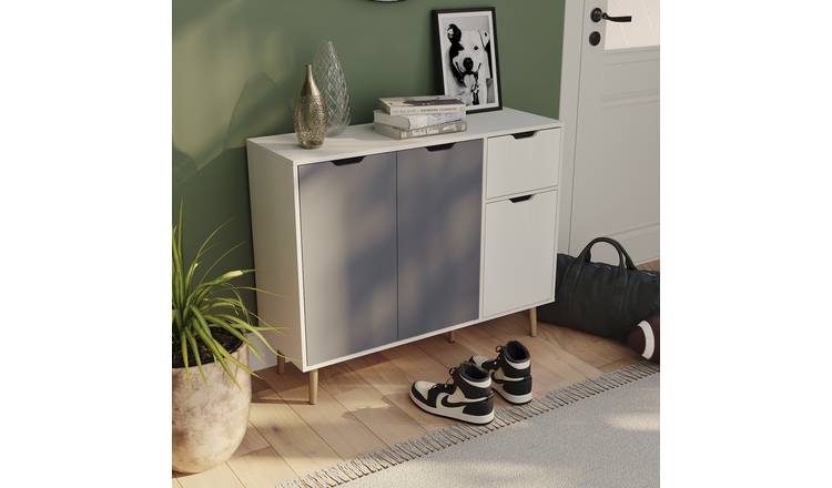 Vida Designs 3 Door 1 Drawer Sideboard - Grey & White