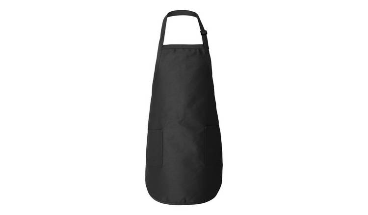 Q-Tees Full-Length Apron with Pockets - Black