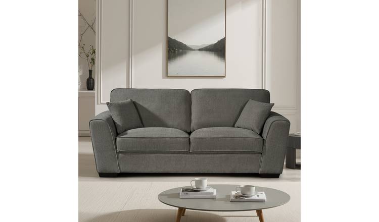 Artemis Home Colman 3 Seat Fabric Sofa - Charcoal