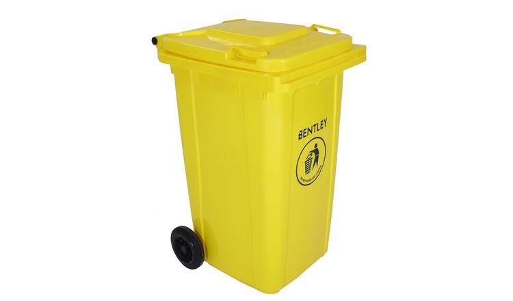 Charles Bentley 240 Litre Weatherproof Wheelie Bin - Yellow