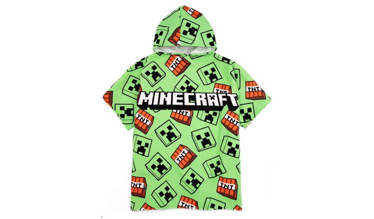 Minecraft Kids Unisex Poncho Towel - Green