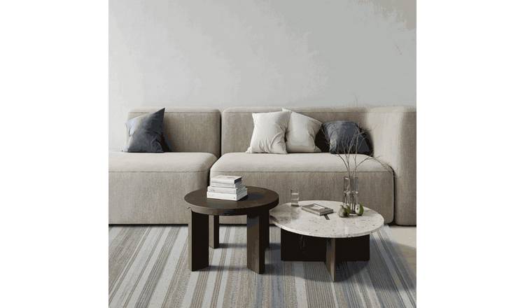 Mega Flooring White Modern Striped Rug - 200 x 290cm