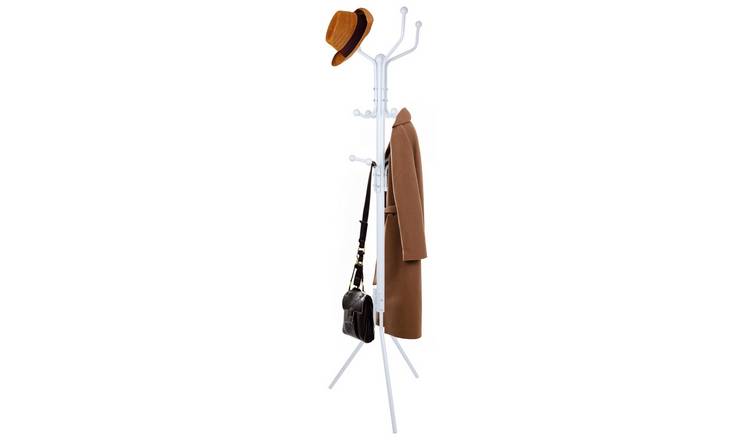 Harbour Housewares Free-Standing Steel Coat Rack - White