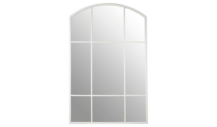 Orsina Claren Matt Window Pane Wall Mirror – White