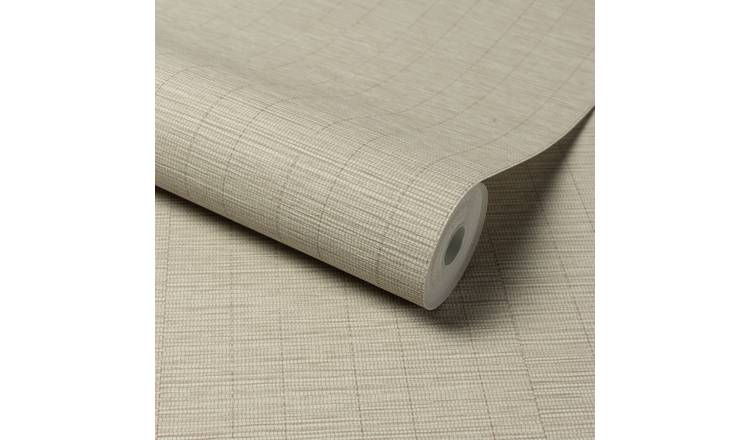 Grandeco Stitched Bamboo Grasscloth Textured Wallpaper - Grey