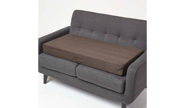 Homescapes Faux Suede Orthopaedic Foam 2 Seater Sofa Booster Cushion - Chocolate