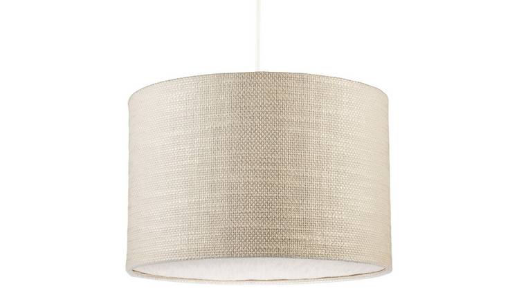 Happy Homewares Coconut Milk Textured Linen with Diffuser Pendant Shade - 30cm