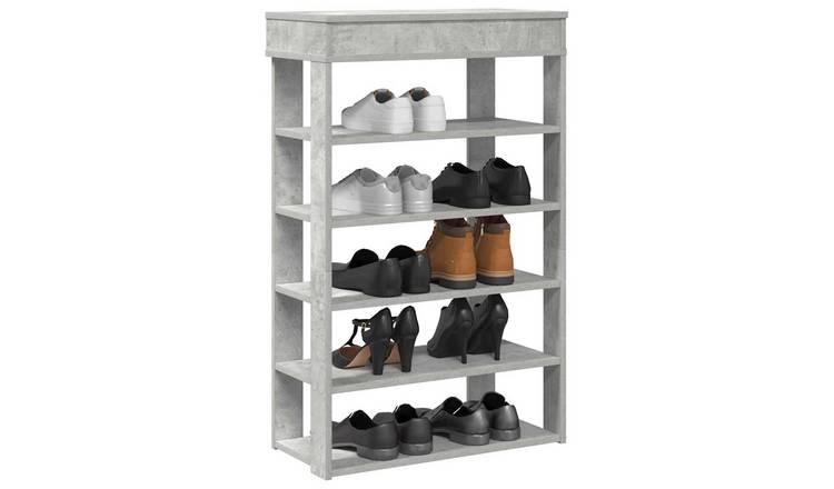 Walplus Engineered Wood Shoe Rack - Concrete Grey - 60 x 30 x 98 cm