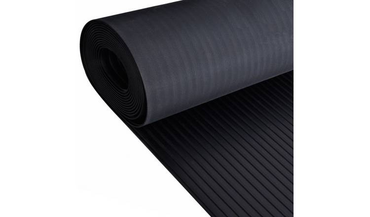 Ark Mat 3mm Thick Wide Ribbed Rubber Roll Flooring - 2m x 10m