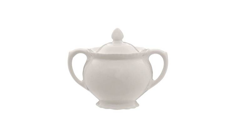 Orsina Quinn Embossed Sugar Bowl - White
