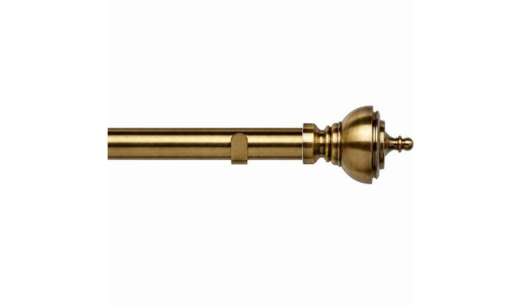 New Edge Blinds 28mm Antique Brass Vienna Fixed Eyelet Curtain Pole - 120cm