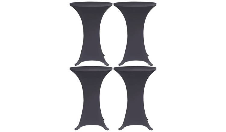 Walplus Pack of 4 Stretch Table Cover - Anthracite - 70 cm