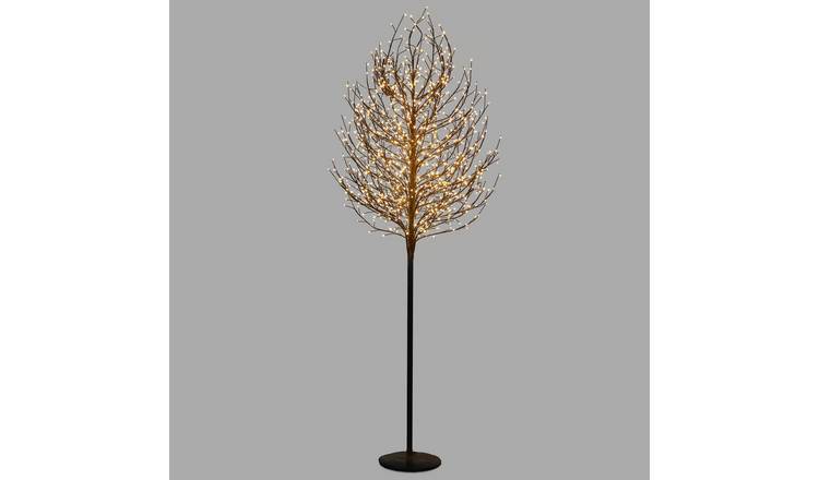 VeryMerry 5FT Micro Dot Birch Tree with 580 Warm White LEDs - Black