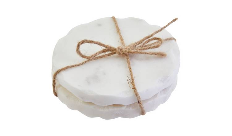 Orsina Set Of 4 Kindia Marble Coasters - White