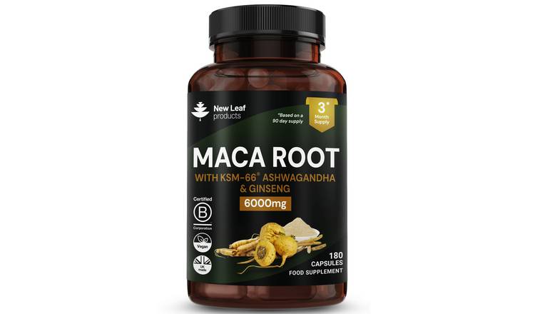 New Leaf Maca Root KSM Ashwagandha, Panax Ginseng & Black Pepper - 180 Capsules