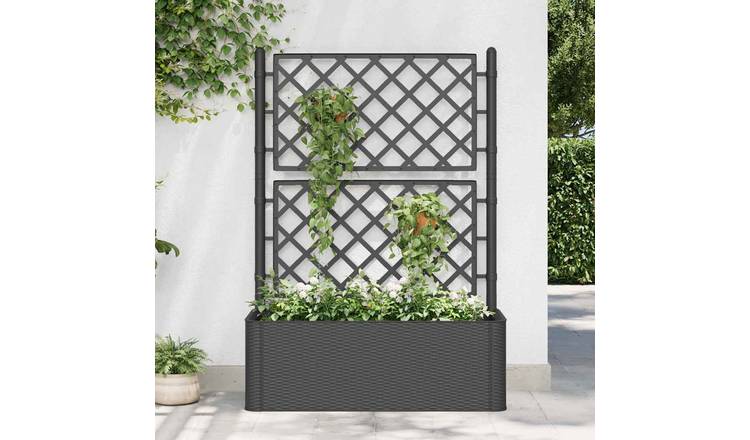 Walplus Polypropylene Raised Garden Bed - Anthracite - 100 x 43 x 142 cm