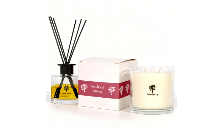 Nicola Spring 400ml Soy Wax Scented Candle & Diffuser Set - Mulled Wine