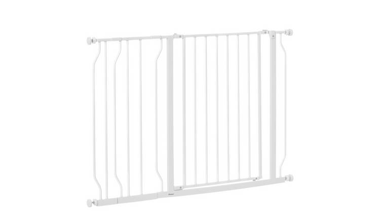 PawHut Steel Pressure Fit Dog Gate - 75-115cm x 76cm - White