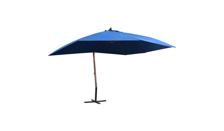 Walplus Polyester Garden Parasol - Blue - 400 x 300 x 285 cm