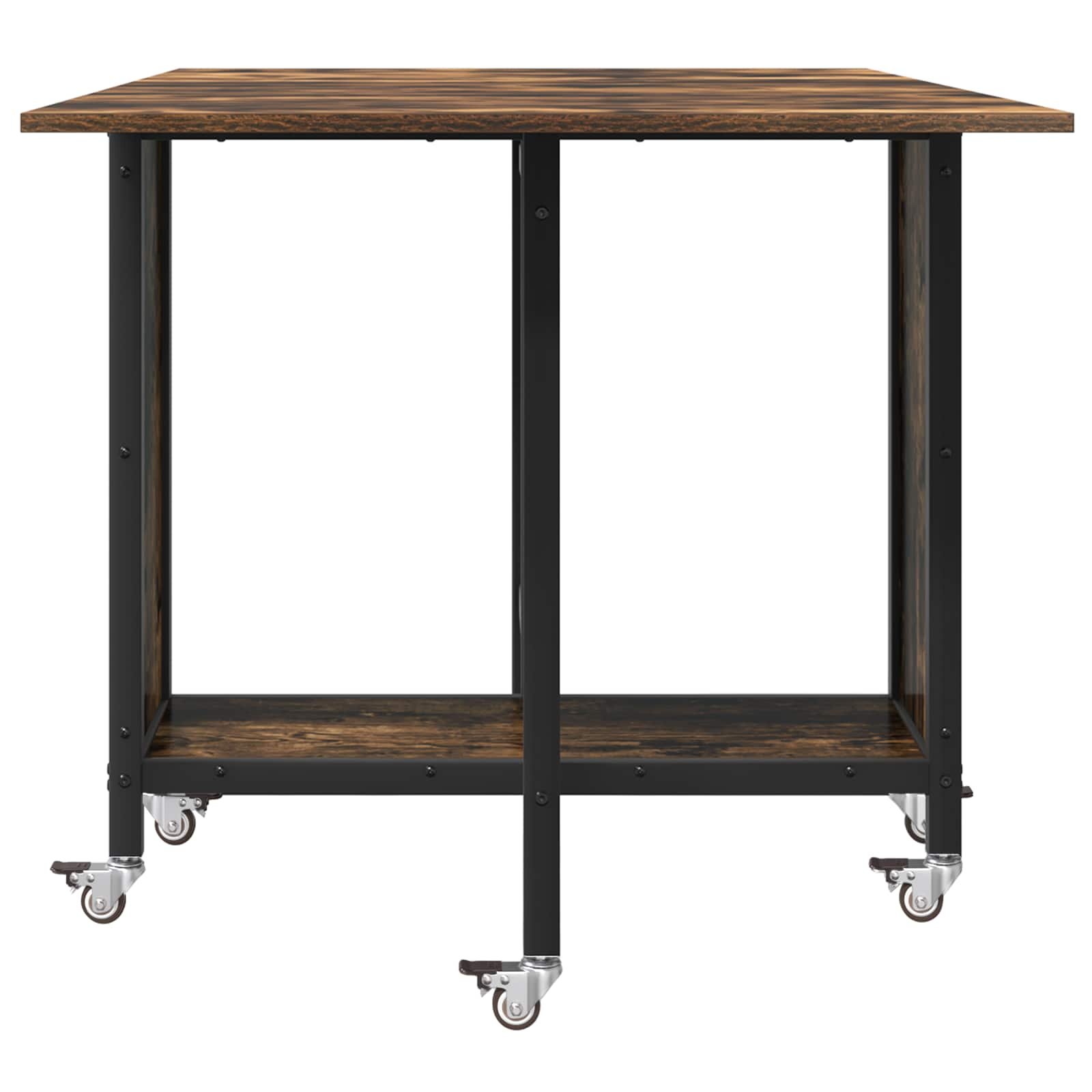 Walplus 1 Shelf Folding Rectangular Dinner Table - Black - 130 x 80 x 76.5 cm - Image 6